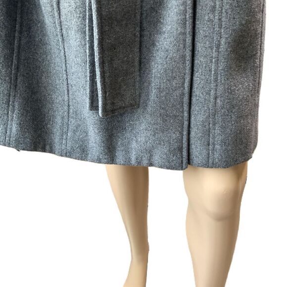 Ashley Stewart Gray Belted High Collar Button-Up Trench coat Size 1X - Picture 4 of 15